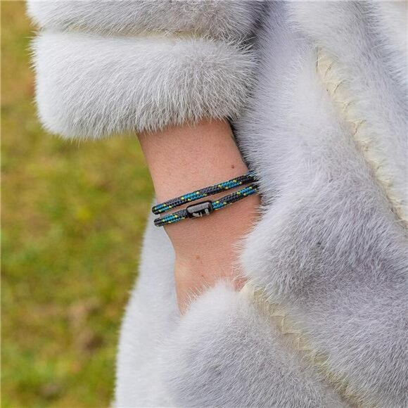 Mens Rope Bracelet Waterproof Magnetic Clasp Outdoor Hiking Sailing Jewelry - Picture 5 of 7